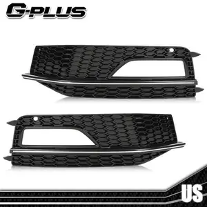 Fog Light Lamp Chrome Cover Bezel Fit For 2013-2016 Audi A4 Quattro B9 S4 S-Line G-PLUS