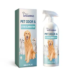 YEGBONG Pet Odor & Stain Eliminator – Natural Enzymatic Deodorizer for Dogs & Cats, Non-Toxic Safe Formula with Rosemary & Lavender Oil, Eliminates Urine Odor & Pet Stains on Carpets, Sofas, Bedding, and Air – 60ml/2.11 Fl Oz