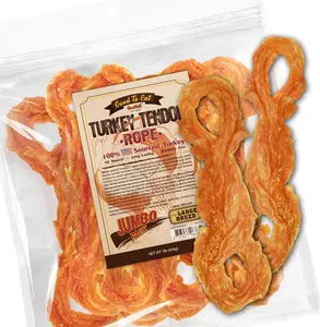 Gootoe Turkey Tendons for Dogs – All-Natural, Hypoallergenic Dog Treats, Rawhide Alternative, Long Lasting Puppy Chews, Healthy Dog Treats for Large Breeds, Rope (L), 16 oz Pack (1 lb)