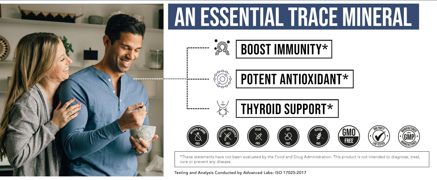 Selenium Liquid Concentrate | 200 mcg Selenomethionine 300 Servings Supports Antioxidant Protection, Immunity & Thyroid – 2 oz Healthcare Fitness