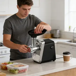 2800W electric meat grinder, made of ABS shell and cast aluminum meat grinder, with two American standard plugs, suitable for home kitchen use