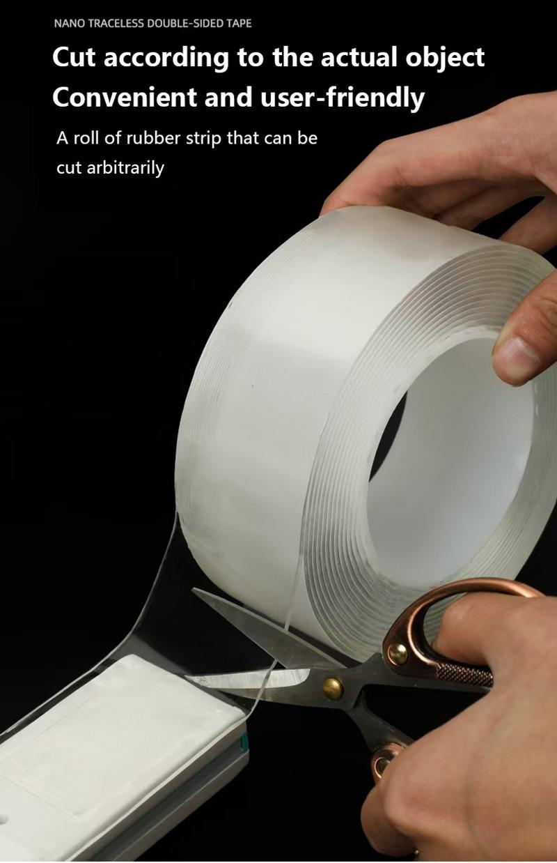 MANY [Nano Double]-Sided Transparent Tape - Strong Reusable & Waterproof Adhesive for Kitchen, Bathroom & Home Organization | Invisible Mounting Solution for Hooks, Mats & Decor