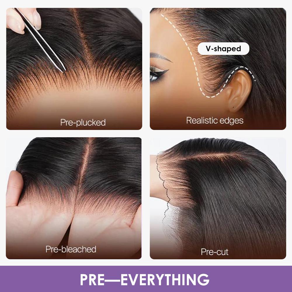 Glueless 13x6 Drawstring Curly Human Hair Wigs Pre Bleached Pre Plucked Natural Hairline Lace Frontal Wig