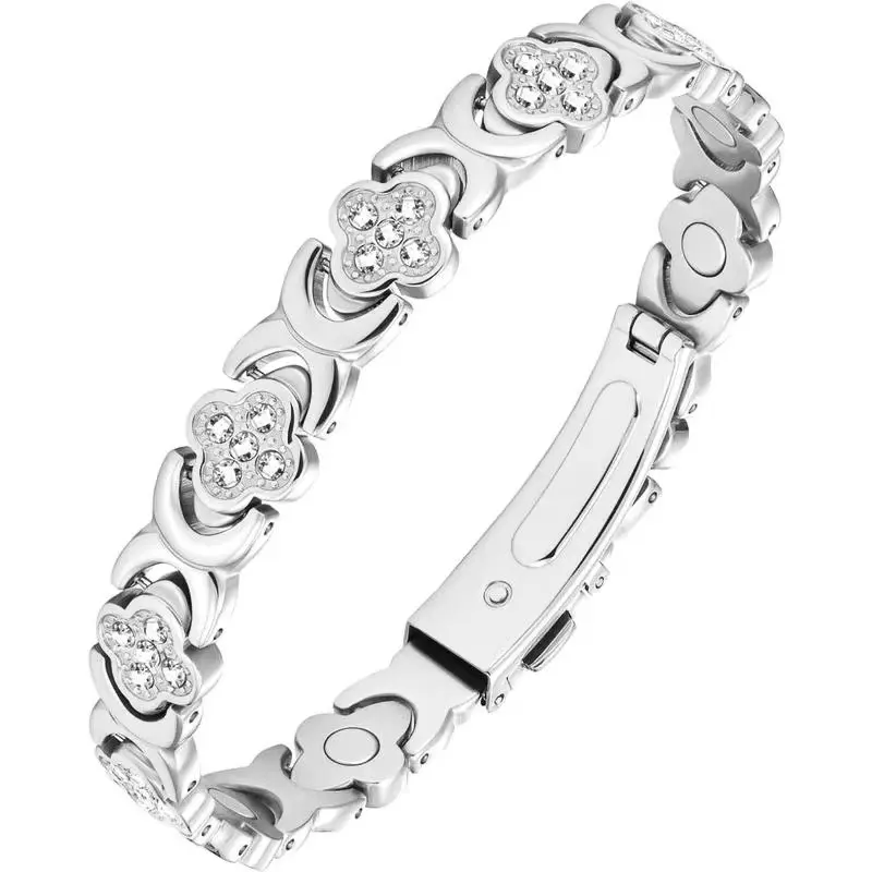 City Fashion Copper Bracelets for Women, Ultra Strength Magnetic Therapy Bracelet with 3800 Gauss Magnets & Sparkling Cubic Zirconia, Adjustable,charm bracelet Rhinestone Decorated Bangle-Halloween & Christmas Gifts-Unisex Charm,Gauss Magnet