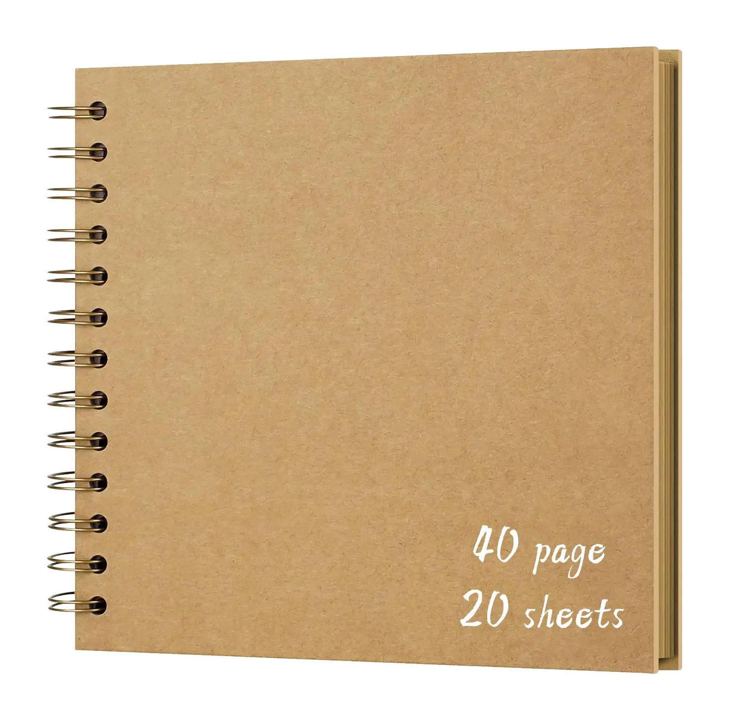 Custom Minimalist Hardcover Kraft Paper Scrapbook Album - 8.27x8.27in, 40 Pages, 360° Lay-Flat Design, Holds 100+ Photos, Adhesive Stickers Compatible, Ideal for Birthday, Thanksgiving, Journaling Supplies (Home Decor Photo Memory Book)