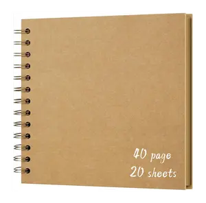 8.27 x 8.27 Inch DIY Scrapbook Album - 40 Pages Hardcover Kraft Paper Photo Memory Book, Perfect for Weddings, Anniversaries & Family Keepsakes|360° Lay-Flat Design|Holds 100+ Photos
