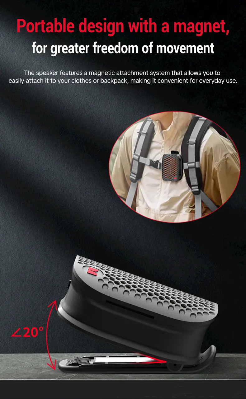 MONSTER M3 Portable Bluetooth Speaker - Compact Waterproof Bluetooth Speaker, 80g Lightweight, TWS Stereo Sound, IPX8 1m Water Immersion, Magnetic Clip-On Wearable, User-Friendly Buttons, 16.0H+ Playtime for Outdoor, Gym, Water Proof
