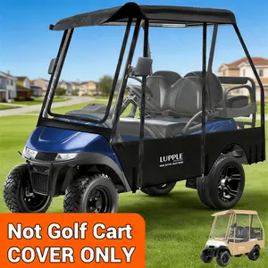 4 Passenger Golf Cart Enclosure for EZGO TXT RXV – Short Roof 59" Enclosure, 2+2 Seater Winter Weather Protection with 600D Waterproof Windproof Oxford & 4-Sided Clear PVC Zippered Doors