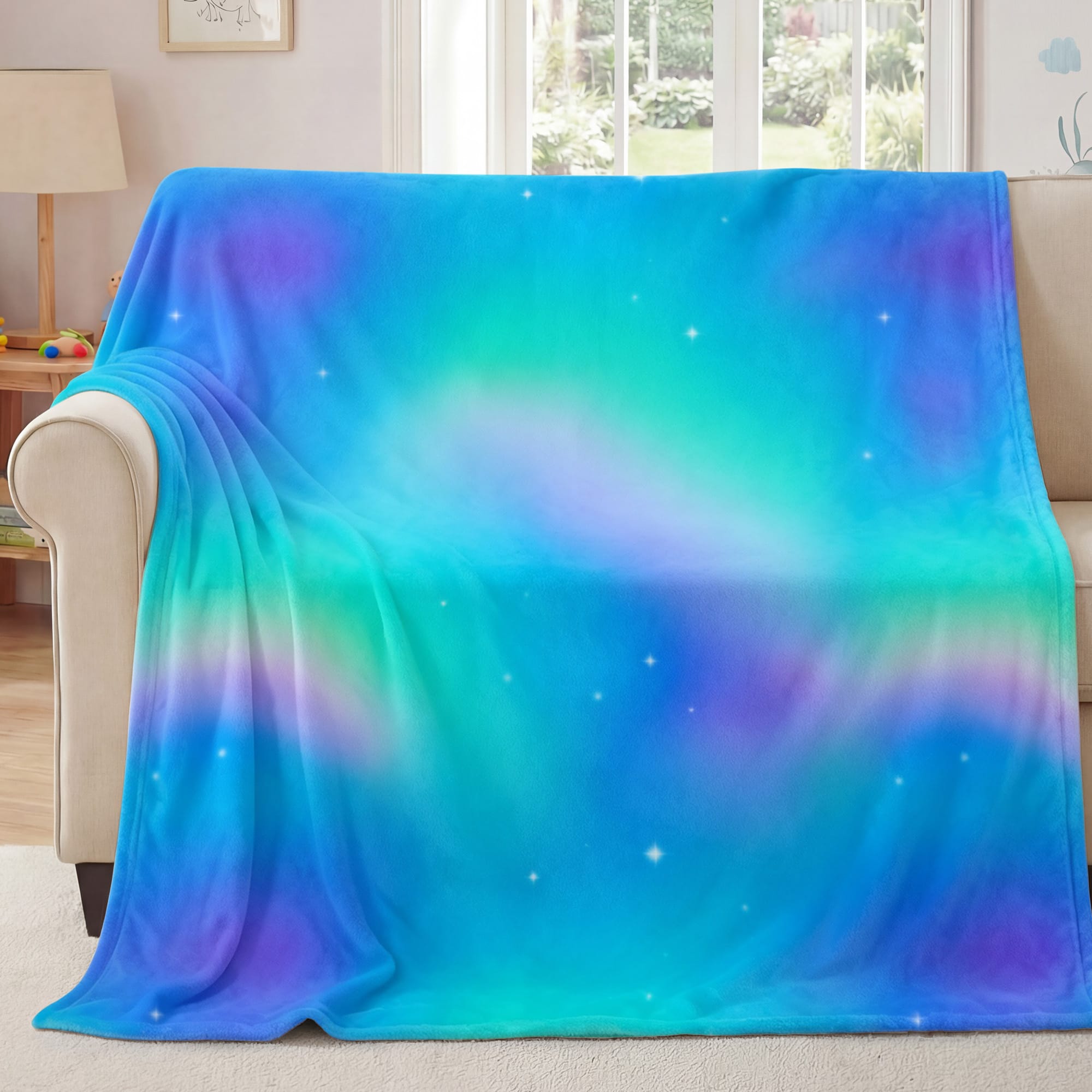 Yoofoss Glow in The Dark Fleece Throw Blanket for Kids, Soft Warm Cozy Cute Glowing Blankets for Bed Sofa Couch Unique Gifts, Toddler Blankets for Boys Girls, Twin Size 61" x 81"