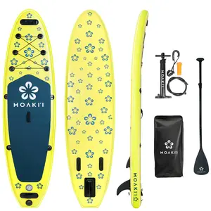 MOAKI’I Trekker 10'4" Inflatable Paddle Board – All-Around SUP Kit with Paddle, Pump & Backpack (Yellow/Green)