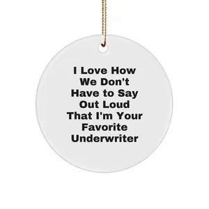 Funny Underwriter Gifts from Friends, Circle Ornament with Humorous Quote - Perfect for Christmas Unique Gifts for Underwriter