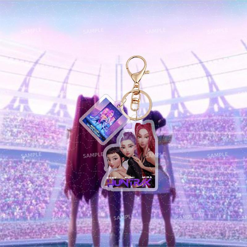 Cartoon Korean Pop Demon Hunters Tiger Huntrix Saja Boys Anime Pendant Keychains Holder Car Key Ring Mobile Phone Bag Hanging Cute Kawaii