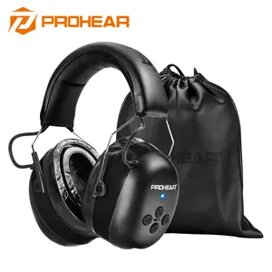 PROHEAR 037 Bluetooth Hearing Protection 30dB Noise Reduction Gel Pads Hi-Fi Music Earmuffs for Mowing Construction 1500mAh Battery