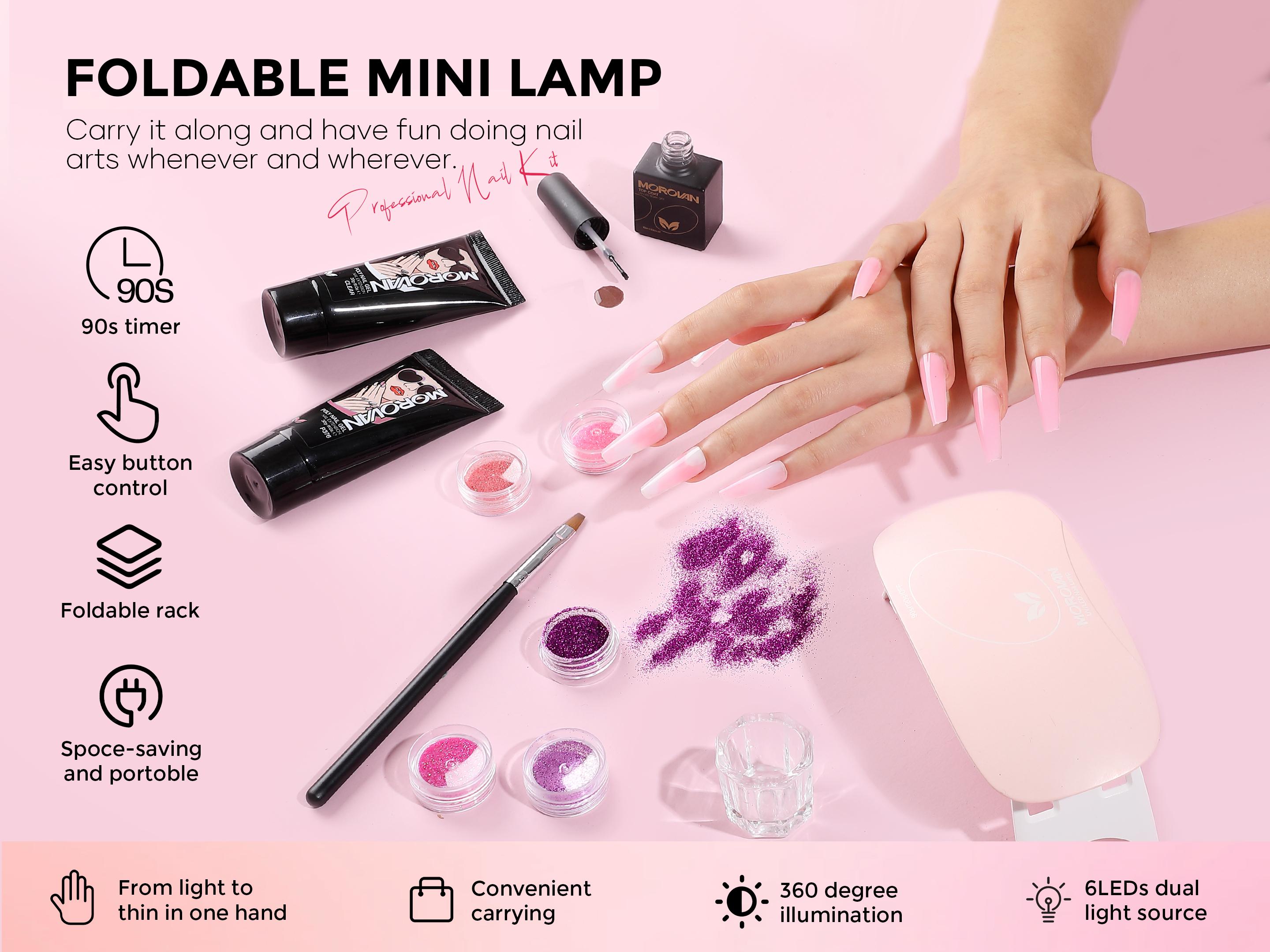 Morovan Blossom Series Acrylic Nail Kit for Beginners: With UV Light And Practice Finger - For Women Girl Salon-Quality