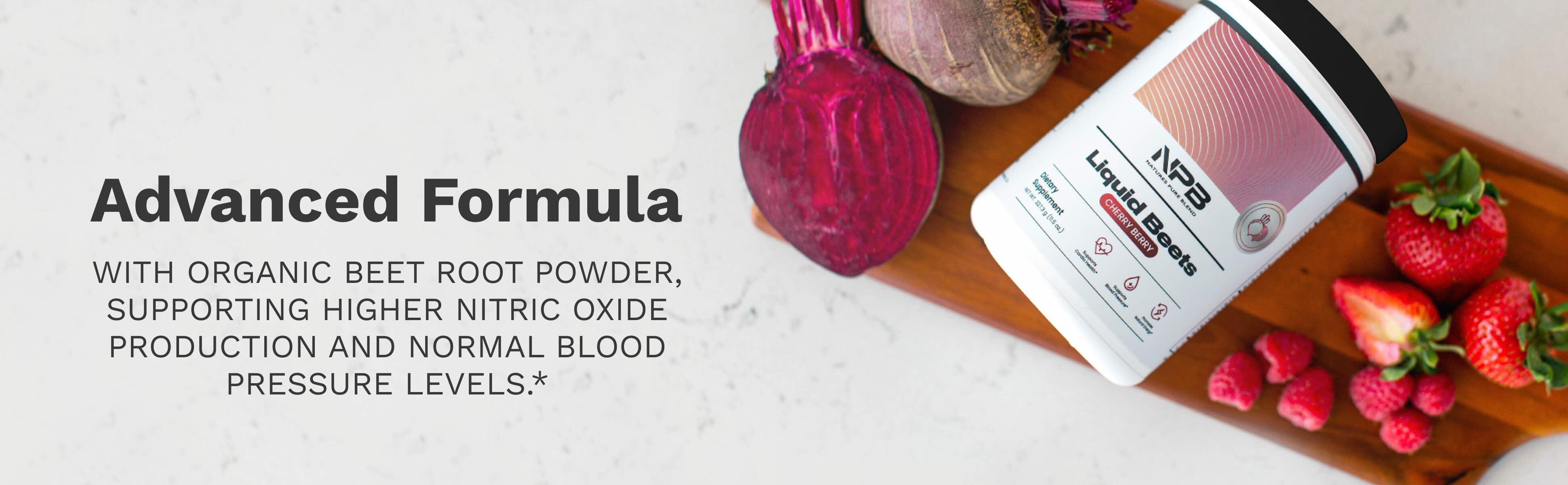 Liquid Beets - Natural Cherry Berry Flavor - Blood Pressure Support, Circulation Booster, Recovery Support, Heart Healthy Energy, Powder, Dietary Healthcare