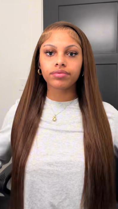 [30“ only $172] Mamushow #4 Chocolate Brown and #1 Jet Black 13x6 Body Wave Full Lace Frontal Human Hair Wigs