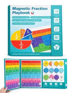2026 Magnetic Math Fraction Set with 102 Pieces, Magnetic Fraction Book, Tiles & Fraction Circles for Hands-On Skills and Core Math Foundations, Compact Book-Style Design (1)