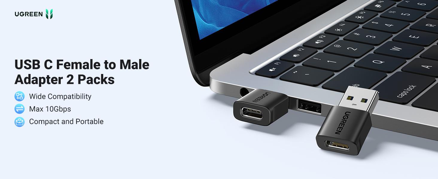 UGREEN 10Gbps USB to USB C OTG Adapter 2 Pack, Type C Female to USB A Male Charger Converter for Smartphones and Mobile Chargers-Deals for You,September Restock Cable Charging portable charger 4 1 charging cable,TikTokShopJumpstartSale