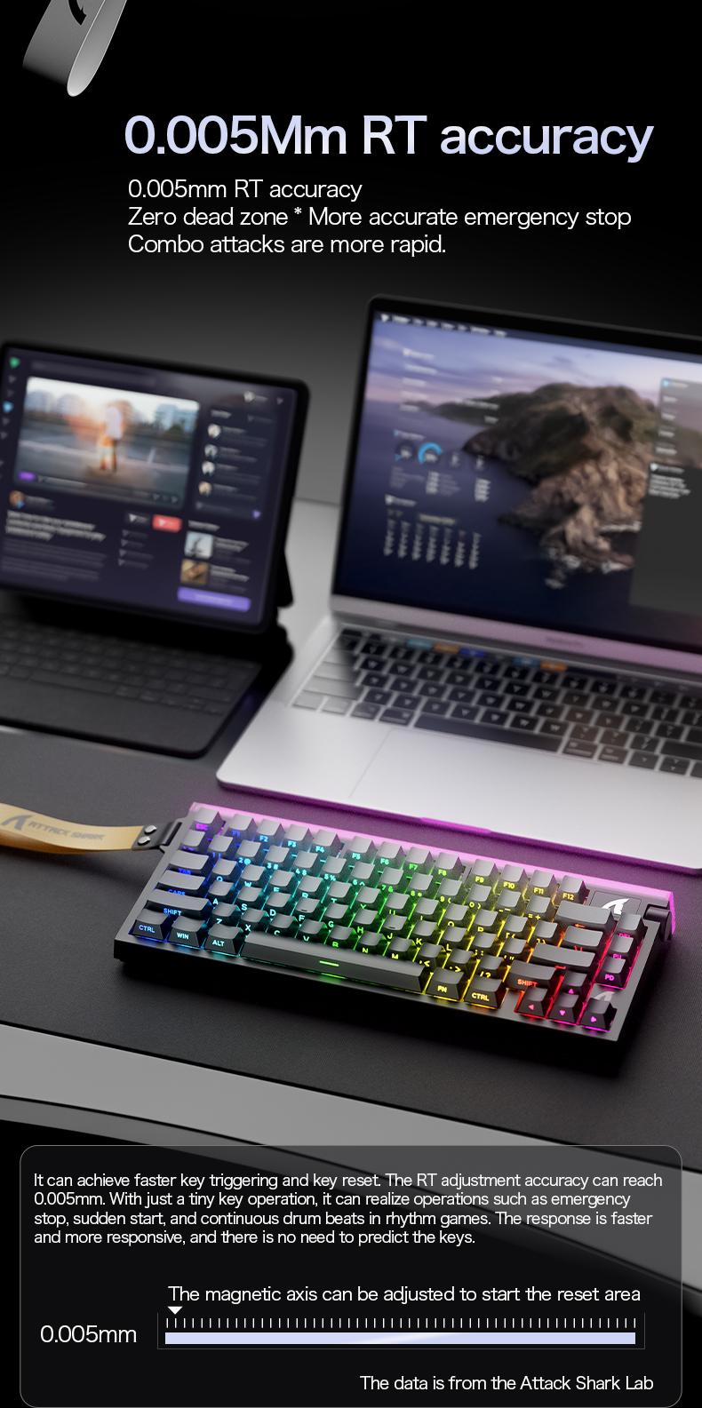 Attack Shark R85HE Rapid Trigger Keyboard with Custom Lightbox, High Performance E-Sports Magnetic Axis