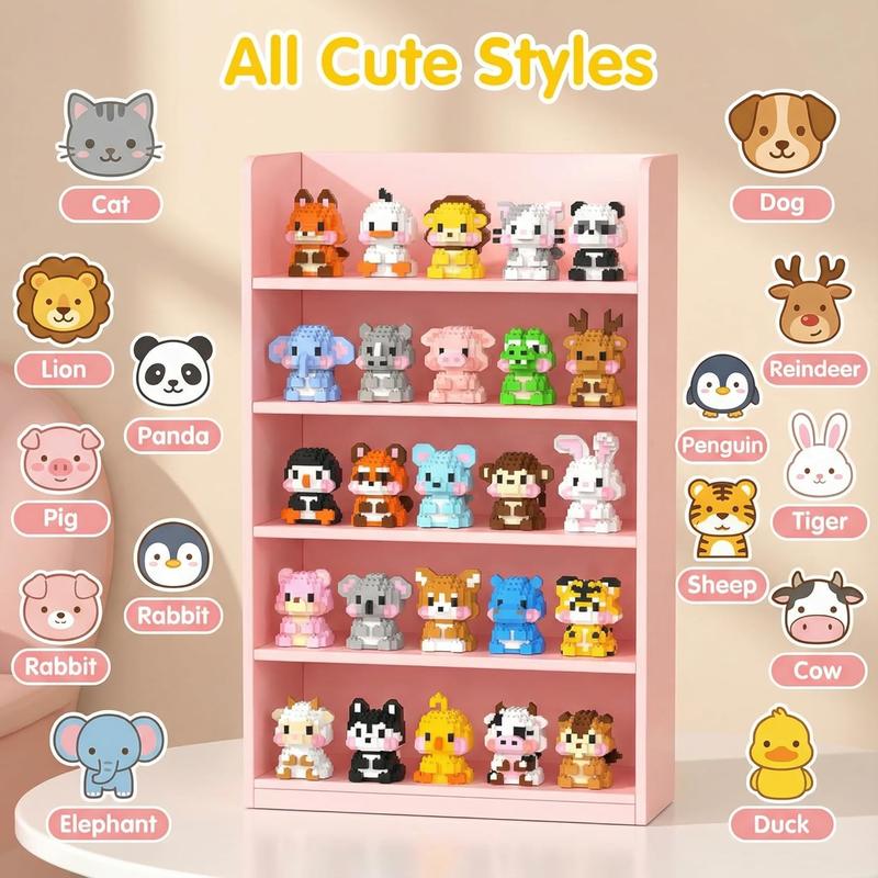 Spring Zoo Party (Kitten) DIY Figurine - Quirky Holiday Decor for Desk, Shelf, or Easter Display small building block tiktok of fidgets