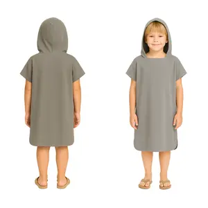 Changing Robe Surf Poncho Beach Towel - Gray, Kids
