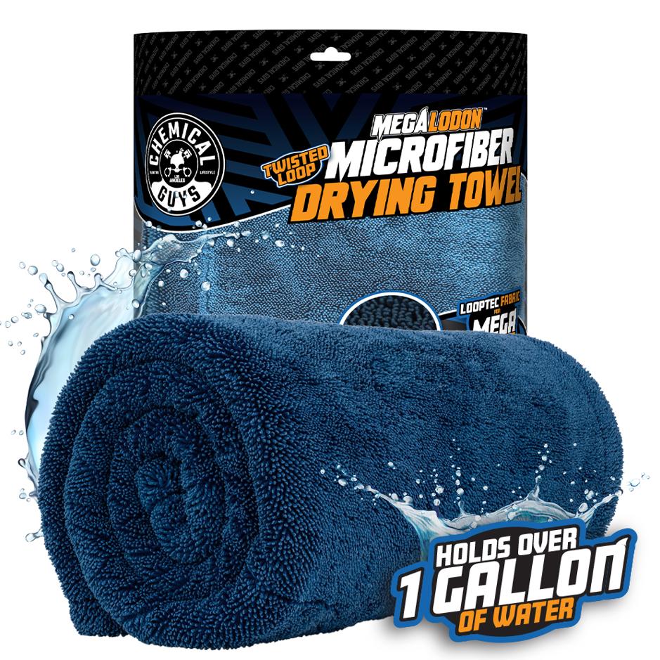 Chemical Guys Megalodon Twisted Loop Drying Towel - 36"x24" Dual Sided Microfiber Cloth, Super Absorbent Car Wash Accessory for 1-Pass Drying, Ultra-Thick Soft Scratch-Free Car Detailing Product, Microfiber Cleaning Cloths, Vehicle Accessories
