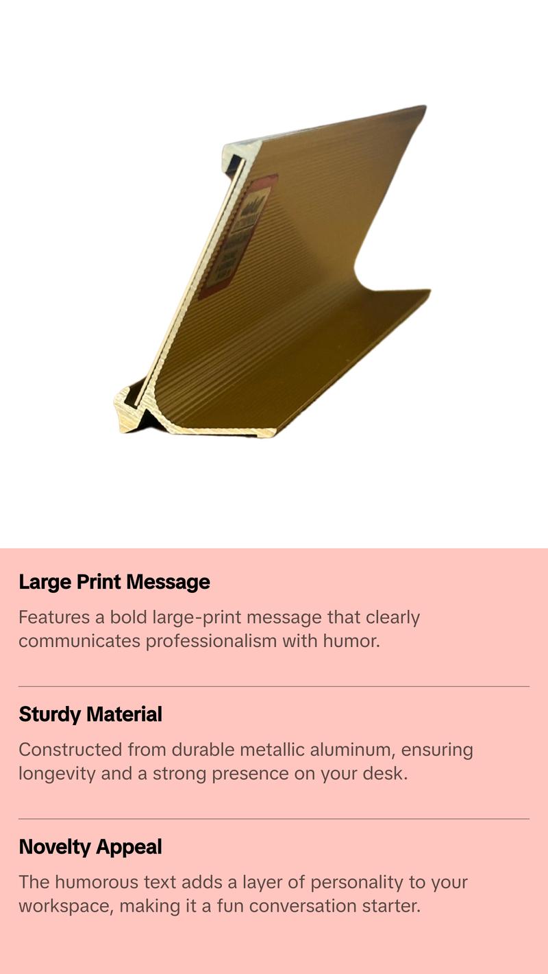 LEMONSODA Novelty Nameplate Style Desk Sign (I'm a Fucking Professional) - Brown (Large Print)