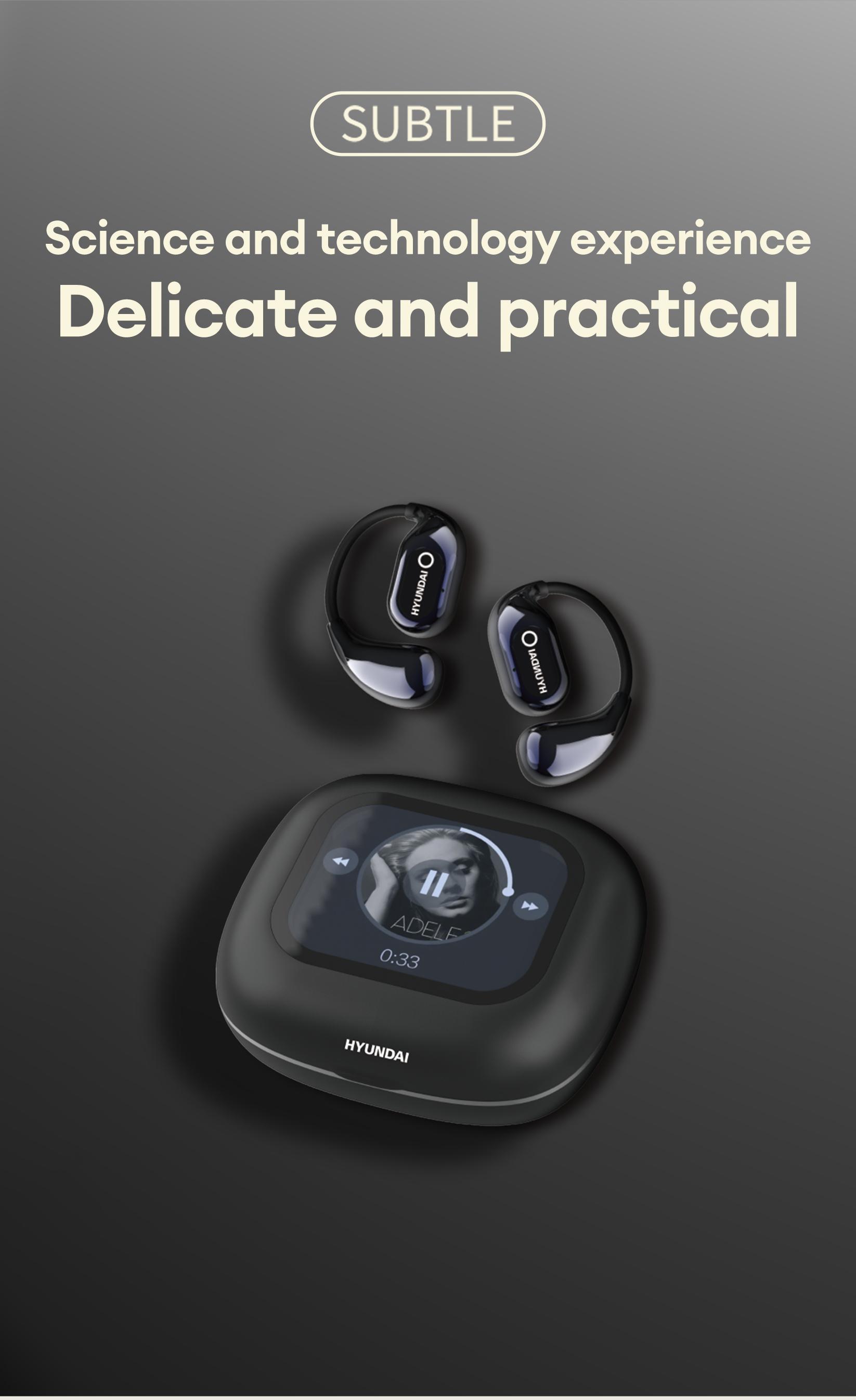 HYUNDAI HY Q18 Pro Electronic Earbuds Bluetooth Headset with 169 Language Translation Full Color Touch Screen for Music & Phone Calls