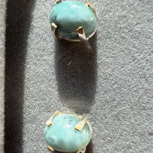 Larimar Earrings – Celestial Flow Mini(6×4mm, 925 Silver) LAR-E-G05