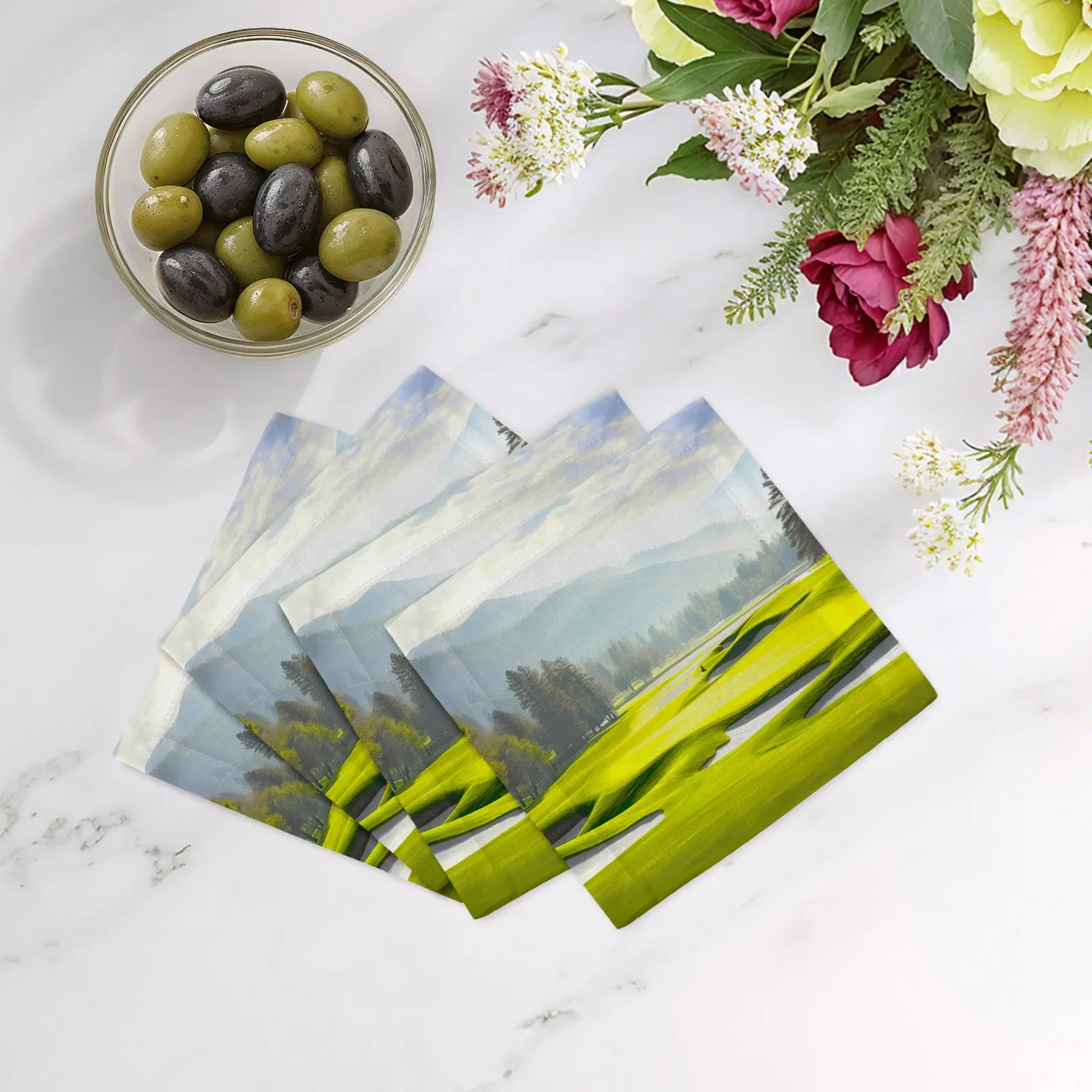 Golf Pin High Cotton Sateen Cocktail Napkins