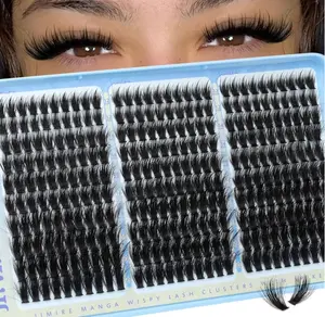 Manga Lash Clusters Volume Eyelash Clusters with Spikes 300Pcs Fluffy Cluster Eyelash Extensions 12-20MM Wispy Individual Lashes Clusters Easy to Apply DIY Lash Extensions at Home by JIMIRE
