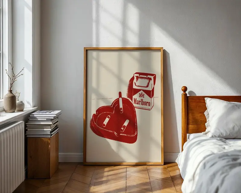 cigarette room Marlboro Cigarette Poster Vintage Wall Art (Unframed) Room Decor Retro Gift