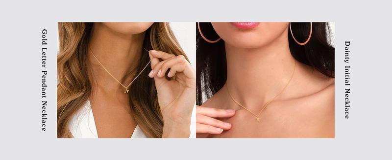 TEWIKY Initial Necklace For Women Dainty Letter Pendant Necklace Trendy Waterproof Simple Cute Necklaces Custom Personalized Monogram Choker For Summer For Valentineday