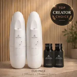 AromaPlan  Smart Plug-in Waterless Diffuser White (2 Pack) with 2 Fragrance Bottles- Floral Oil