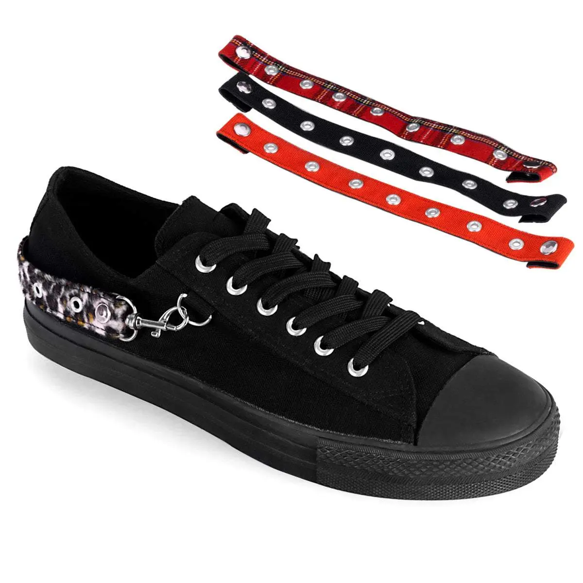 Demonia Men's Deviant-07 Black Canvas Sneakers
