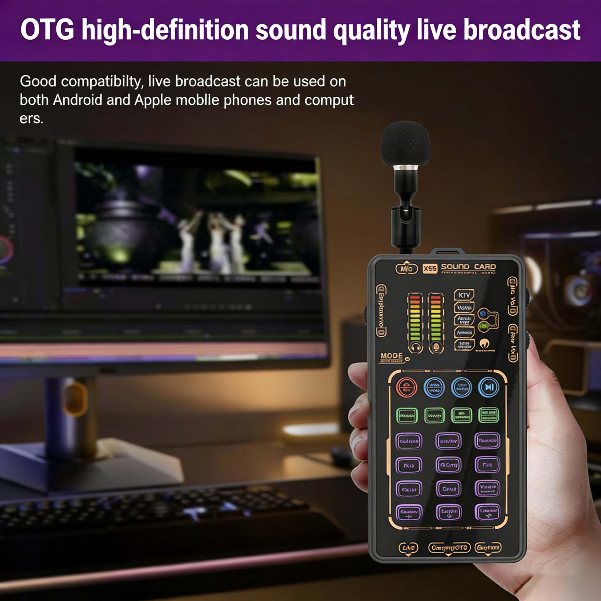 Portable X55 Pro voice changer kit, multifunctional voice changer set, multifunctional mini sound card, comes with 8 voice change modes and fun sound effects, perfect for gaming, dubbing, a must-have for content creators, vias payment custom Portable X55 Pro voice changer kit, multifunctional voice changer set, multifunctional mini sound card, comes with 8 voice change modes and fun sound effects, perfect for gaming, dubbing, a must-have for content creators, vias payment custom