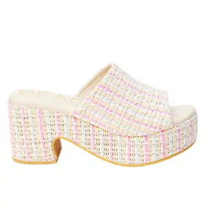 BEACH by Matisse Womens Terry Block Platform Casual Sandals Casual High Heel 3" & Up - Pink