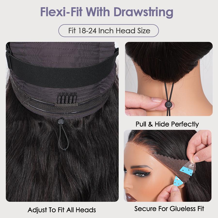 {30"=$113} Semuer Hair 13x6 Lace Frontal Wigs Human Hair 200% Density Glueless Straight Lace Wigs for Balck Women Pre-Everything Ear To Ear Natural Hairline HD Lace Skin Melted Wigs With Drawstring