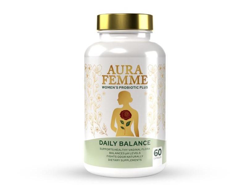 Aura Femme Daily Balance - Probiotic Plus Feminine Wellness Capsules with 100 Billion CFUs D-Mannose Cranberry Hibiscus & Honeysuckle for UTI Support 60 Vegan Capsules Healthcare