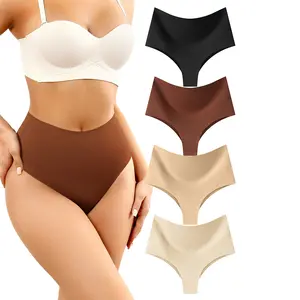 LEVAO Thong Shapewear Tummy Control for Women High Waist Seamless Shaper Panties No Show Postpartum Underwear 4 Pack