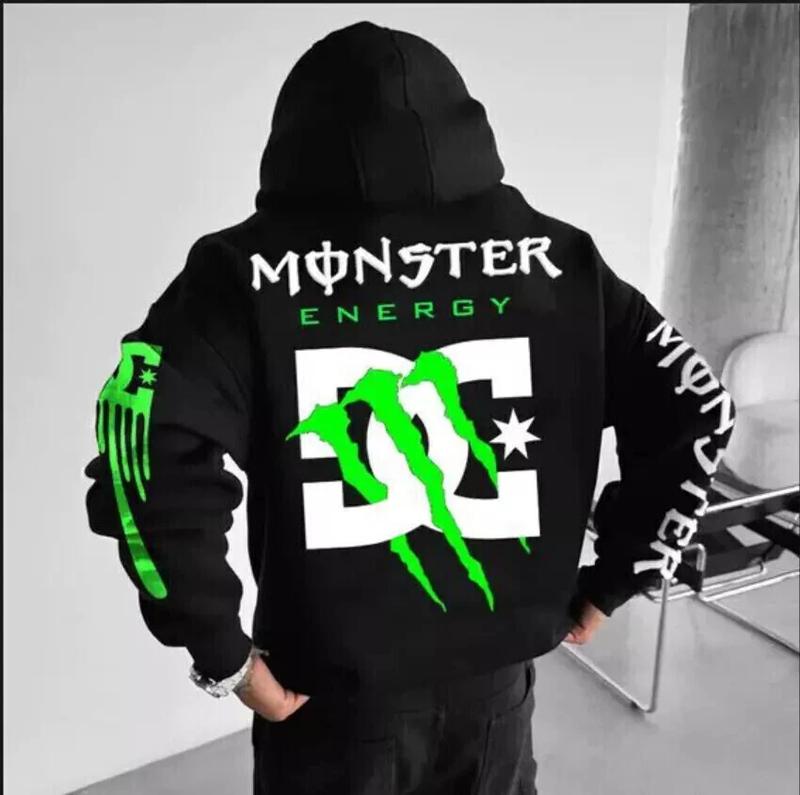 Black and Pink Multicolor Monster Energy Claw Streetwear Racing Crossover Hoodie, Motocross Streetwear, Unisex Casual Pullover, Fullsize S-5XL, Gifts For Men, Lover Car