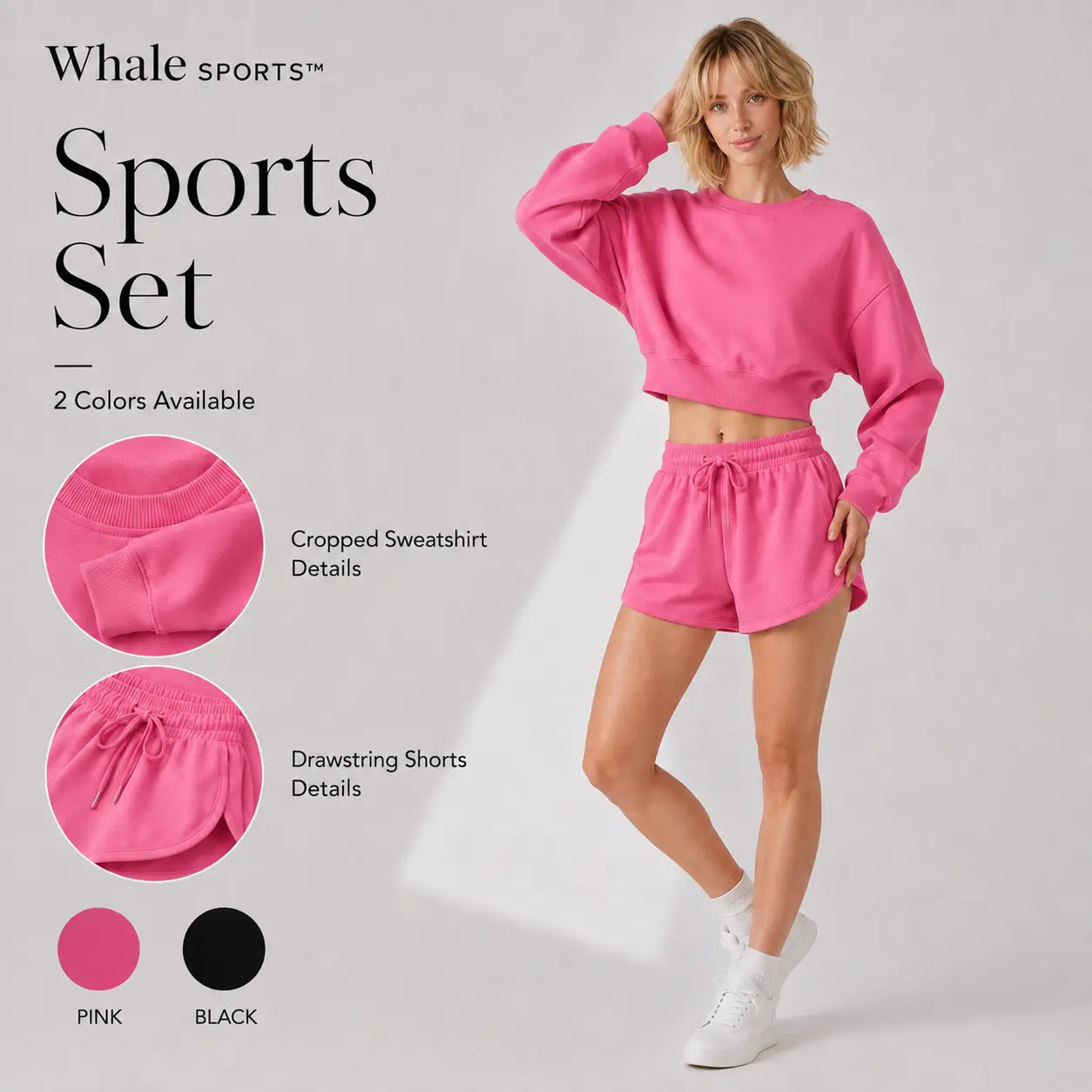 A 1 0Unisex Minimalist Solid Crew Neck Sweatshirt Set, Loose Long-Sleeve Casual Wear, Versatile Couple Matching Tracksuit for Men and Women