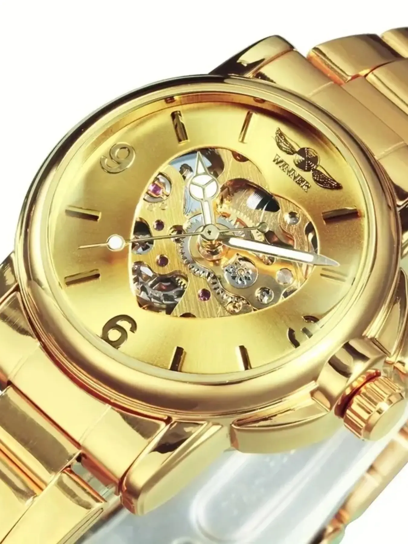 Women's Automatic Mechanical Watch, Fashionable Analog Watch, Fashion Watch, Fashionable Watches, Gold Hollow Dial with Luminous Hands, Stainless Steel Strap, Suitable for Formal and Leisure Activities, Ideal Gift for Women's Christmas, Birthday