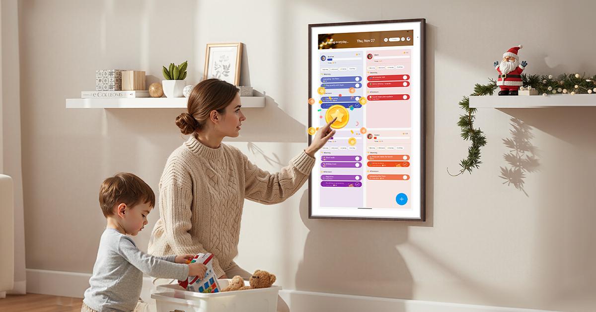 2026 ApoloSign Dual-Mode Digital Family Wall Calendar, 15.6" 21.5" Planner Calendar for Kids Chore Chart, Voice Control & Gemini AI, Tasks, Daily Routines, Schedules Organizer, No Subscription Fee, Supports Customize Widget Dashboard