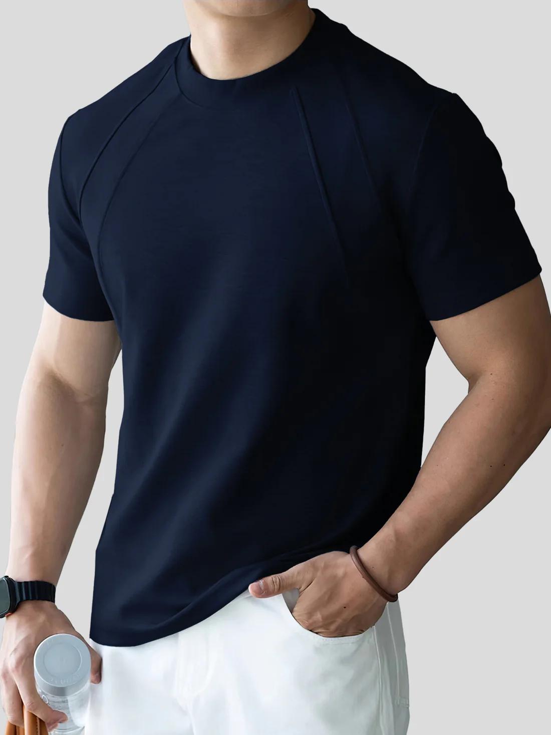 Fioboc Men's Weekend Performance Crew Neck Tee - Streetwear Casual Basic Short Sleeve Top