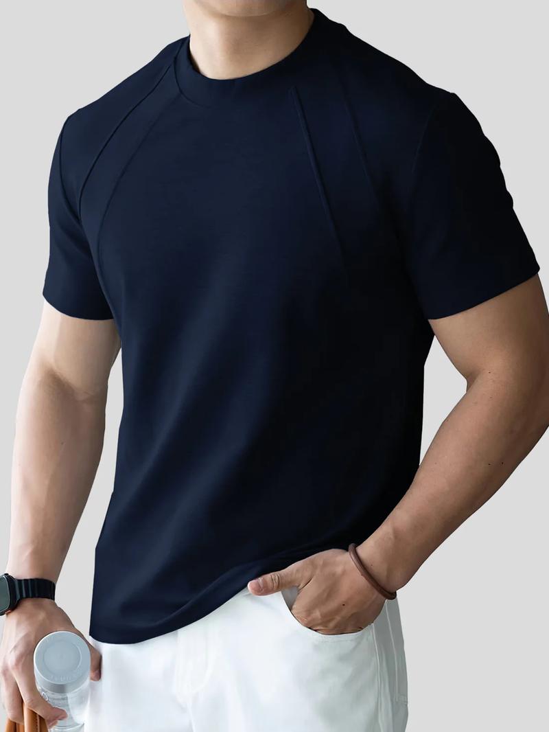 Fioboc Men's Weekend Performance Crew Neck Tee - Streetwear Casual Basic Short Sleeve Top