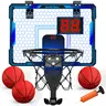 Indoor Mini Basketball Hoop - Unisex Over-the-Door Sports Toy for 3-4 Years Kids, 3 Game Modes, Electronic Scoreboard, 7-Color LED Lights, Remote Control, Easy Installation, Children Development Birthday Gift,familyfun