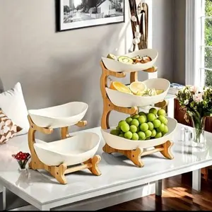 2/3-Tier Luxury Wooden Elegant Fruit Stand