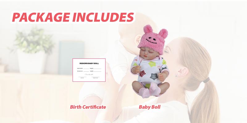 [WOOROY] Reborn Baby Doll Clearance - 10 In Mini Lifelike Baby Doll with Full Vinyl Body, Sleeping Eyes, Perfect Birthday & Christmas Gift for Kids 3+