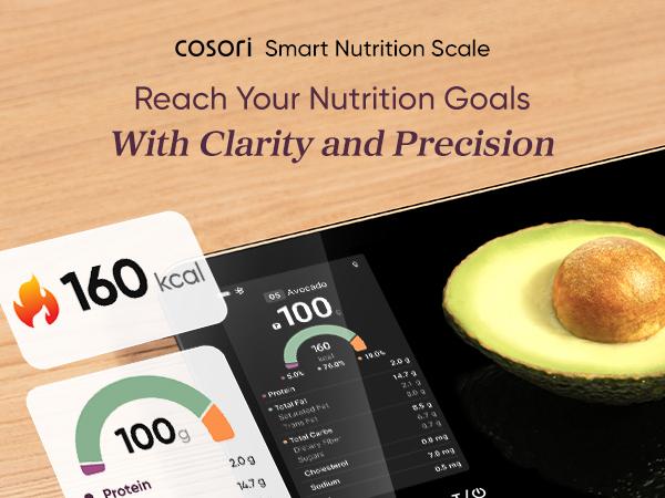 Cosori Nutrilens AI Scan Smart Nutrition Kitchen Scale - Digital Kitchen Scale with Advanced Type-C Charging & Bluetooth, Accurate Nutritional Analysis, User-Friendly Interface for Cooking Precision R001S, valentinesdaygift